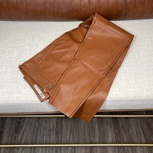 Camel Leather Pants